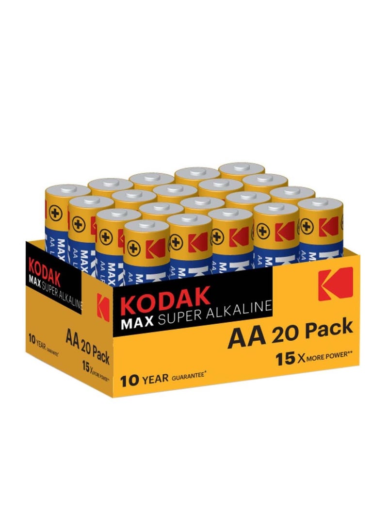 Kodak KODAK | AA Batteries | Double A | Disposable Household Alkaline | 1.5V | 20 Pack 