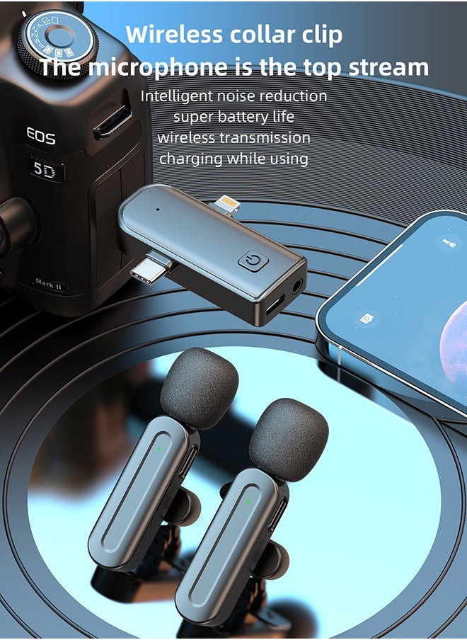 TUNKE Wireless Lavalier Microphones, 3-in-1 Universal Receiver for Android iPhone iPad laptop & Camera for Video Recording, Vlog  - Image 5
