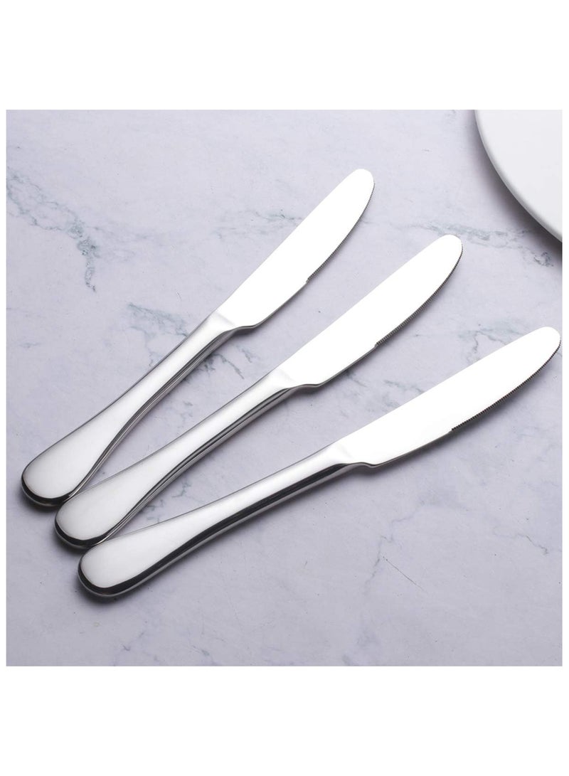 Premium Stainless Steel Knife Set, 6 Pcs – Serrated Edge Table Knives for Effortless Cutting, Rust-Resistant, Dishwasher Safe, Elegant Design for Everyday and Special Occasions  - Image 2