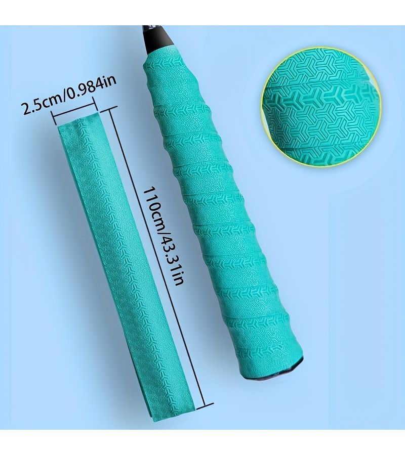 Aqua Blue Anti-Slip Sweat Absorbent Tennis Racket Grip Tape With Improved Shock Absorption - Image 5