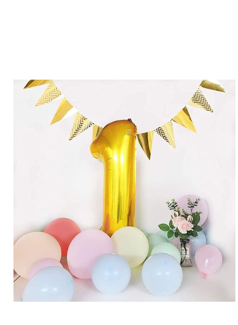 MARKQ 40 Inch Number Balloons | Large Gold Foil Helium Balloons for Anniversary, Wedding, Birthday Party Decoration Supplies (Number 0)  - Image 4