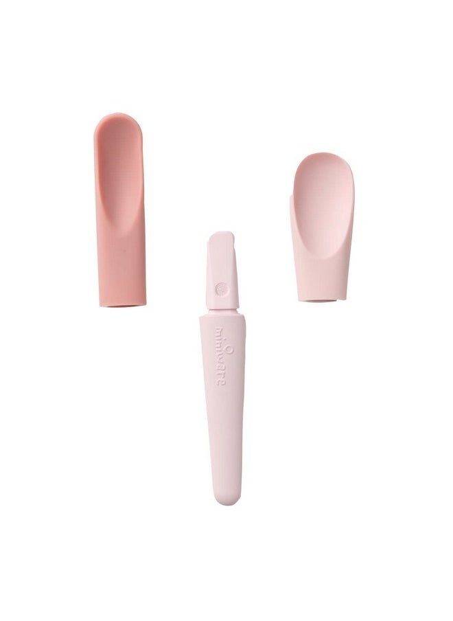 Miniware Miniware Pre2Pro Silicone Spoon for Baby Toddler Kids | 2in1 Spoon Grows from Baby Food to Self Feeding | 100% Food Grade Silicone | BPA Free | Modern & Durable | Dishwasher Safe (Pink Antioxidant)  - Image 1