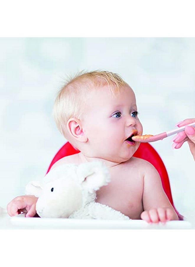 Miniware Miniware Pre2Pro Silicone Spoon for Baby Toddler Kids | 2in1 Spoon Grows from Baby Food to Self Feeding | 100% Food Grade Silicone | BPA Free | Modern & Durable | Dishwasher Safe (Pink Antioxidant)  - Image 3