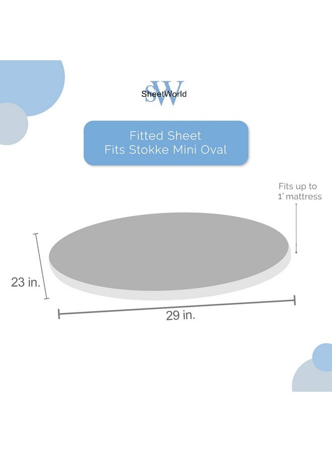 SHEETWORLD.COM SheetWorld Fitted 100% Cotton Percale Oval Sheet, Fits Stokke Mini 23 x 29, Solid Grey Woven, Made in USA - Image 5