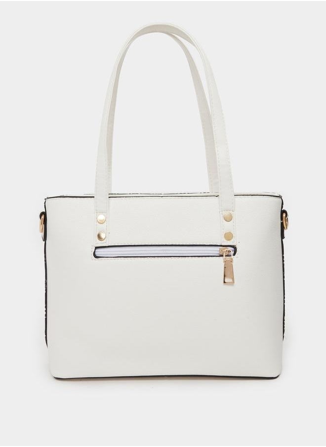 Styli Textured Tote Bag with Coin Pouch  - Image 2