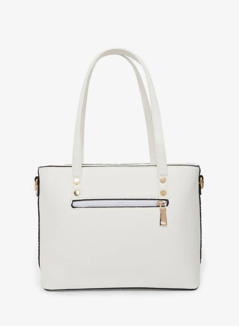 Styli Textured Tote Bag with Coin Pouch