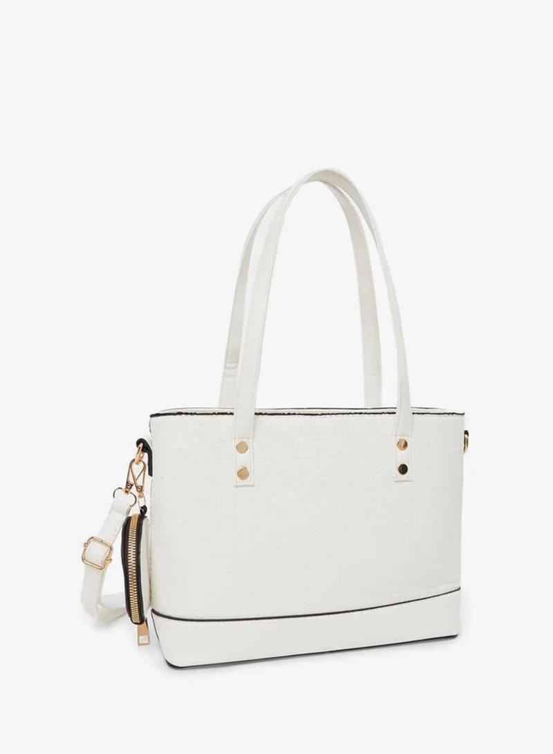 Styli Textured Tote Bag with Coin Pouch