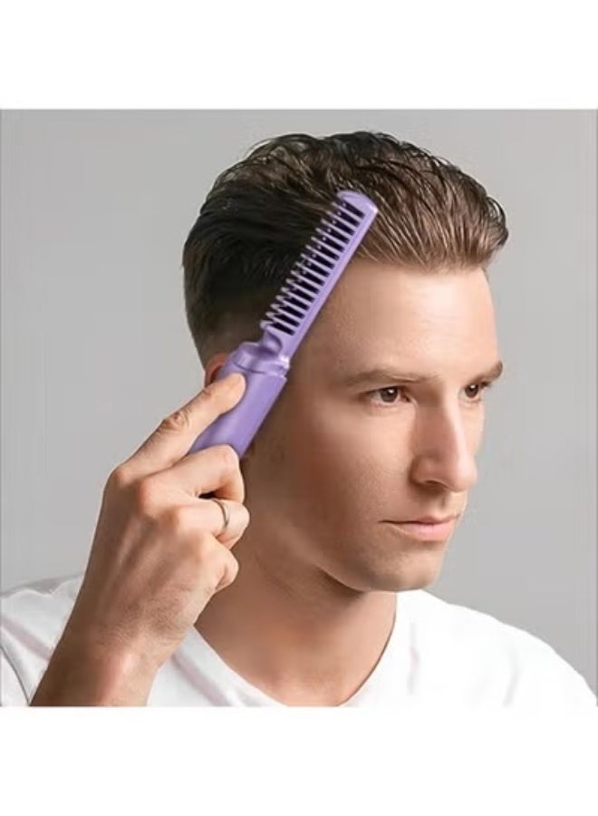 فرشاة فرد الشعر الصغيرة المحمولة – مشط فرد أيوني قابل لإعادة الشحن عبر USB مع شاشة LCD لضبط درجة الحرارة، أداة تصفيف لاسلكية للسفر للنساء والرجال، تسخين سريع، مضاد للكهرباء الساكنة، تصميم خفيف ومدمج، مناسب للمنزل والعمل والسفر، لفرد وتنعيم جميع أنواع الشعر بدون تلف - Image 4