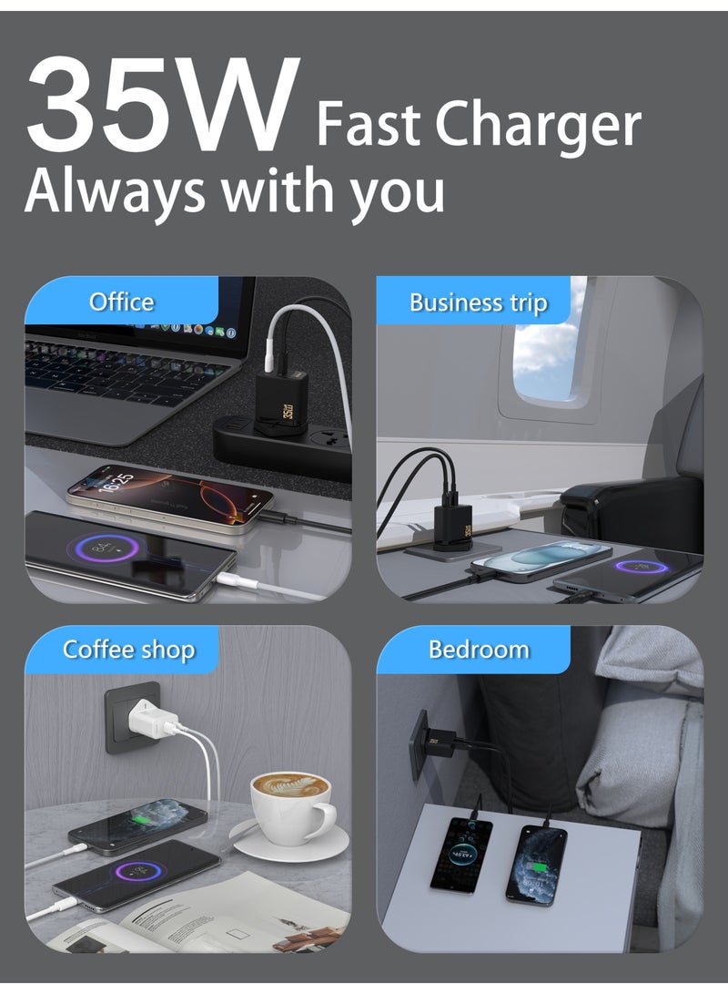 DUDAO GaN 35W USB-C Fast Charger with Type-C Cable– Dual Port PD & QC Power Adapter, Low-Temperature Charging, 9-Layer Safety Protection, Compact Wall Charger for iPhone, Samsung, iPad, MacBook, Switch & More - Image 5