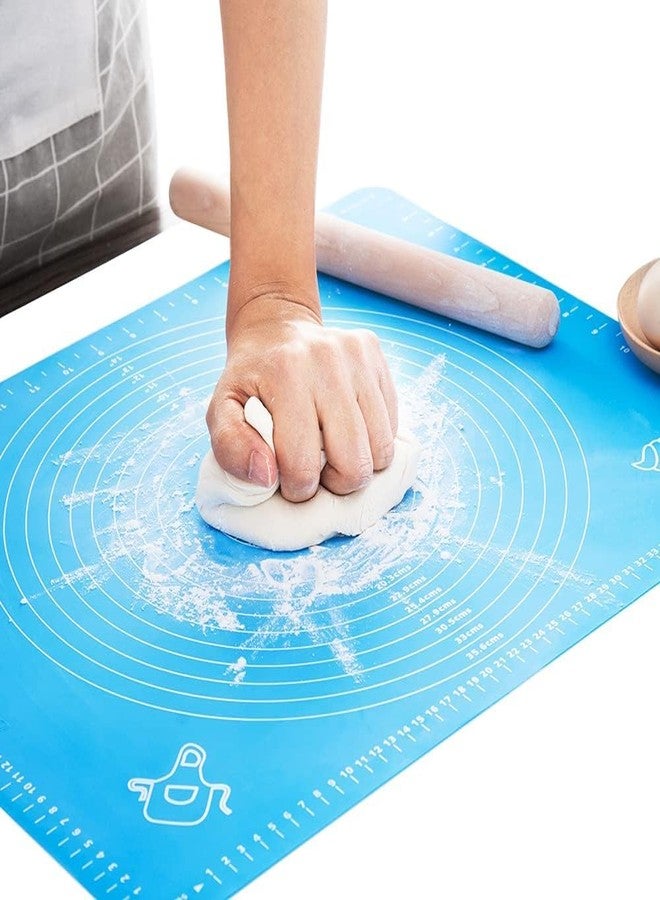 ABlue Clipper Silicone Baking Mat | Roti/Chapati Making mat |Non-Stick Atta Kneading Mat | Fondant Rolling Mat | Silicone Pastry Mat | Dough Rolling Mat | Counter Mat with Measurements (2) - Image 1