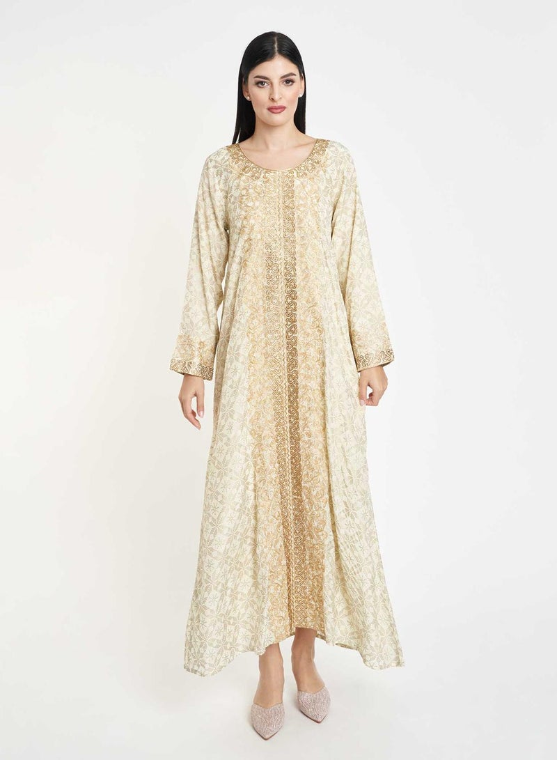 KASHKHA Solid Lurex Embroidery Jalabiya - Image 1