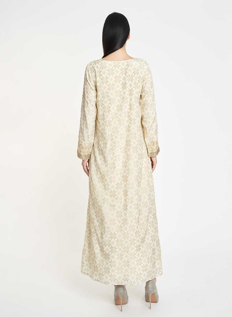 KASHKHA Solid Lurex Embroidery Jalabiya - Image 2