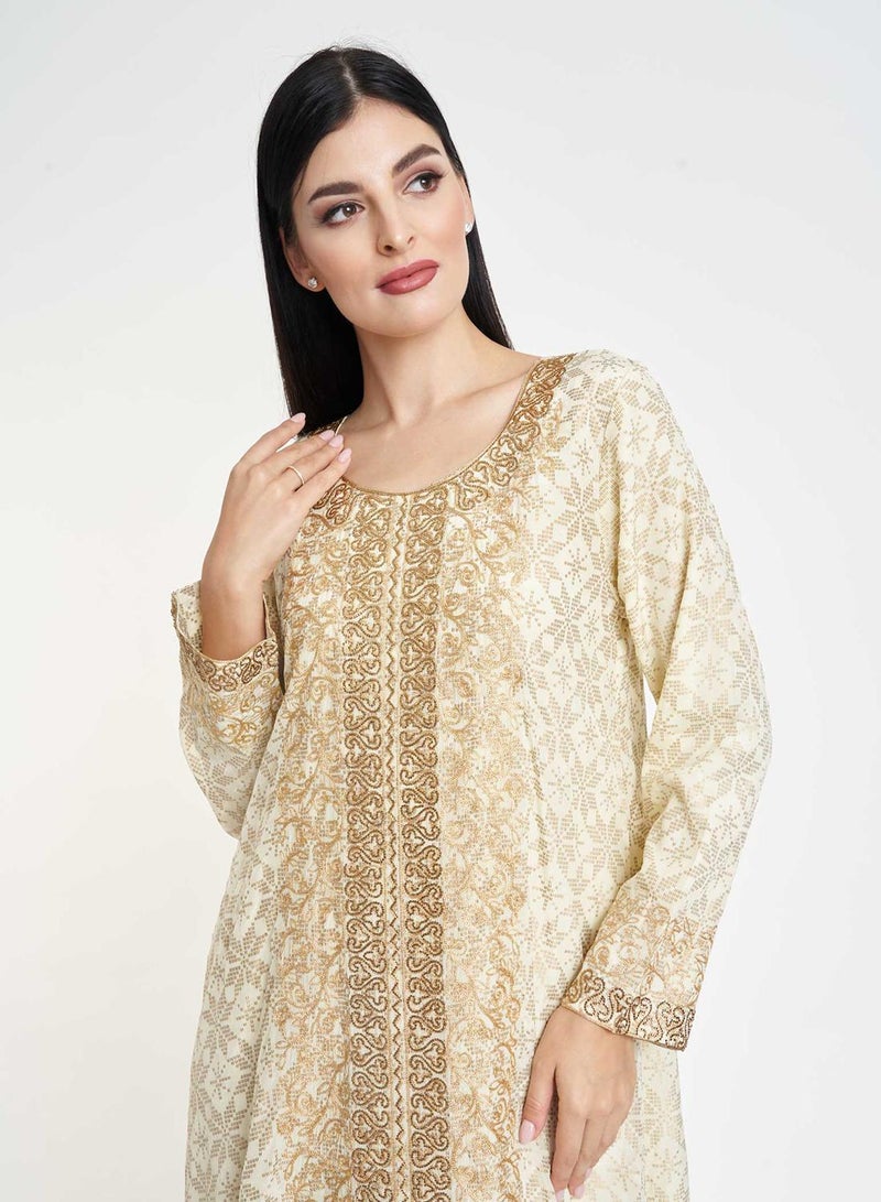 KASHKHA Solid Lurex Embroidery Jalabiya - Image 3