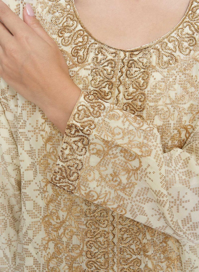 KASHKHA Solid Lurex Embroidery Jalabiya - Image 4