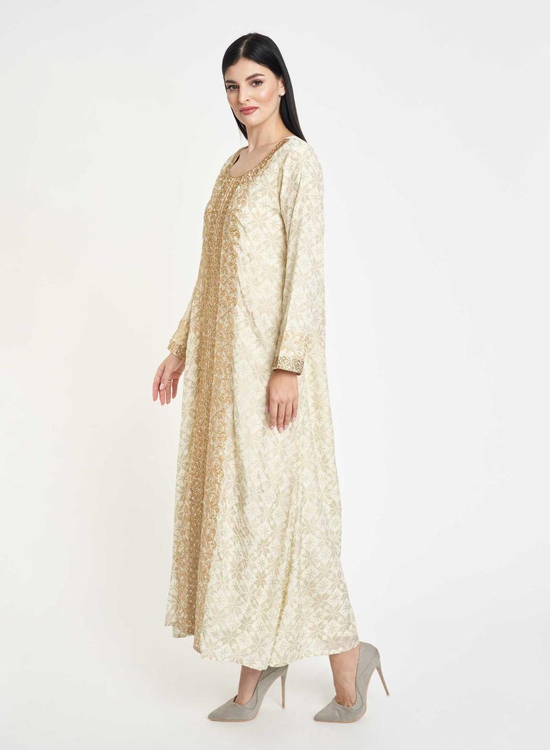 KASHKHA Solid Lurex Embroidery Jalabiya - Image 5