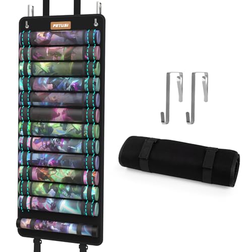 FETUSI Playmat Tube Storage BagHangable Playmat Holder for MTG with 2 HooksSecurely Locks Game MatsFits 121 Card Game Mats with Clear Plastic SlotsTCGMTG Game Mat Casewith Reinforced Elastic Strap - Image 1