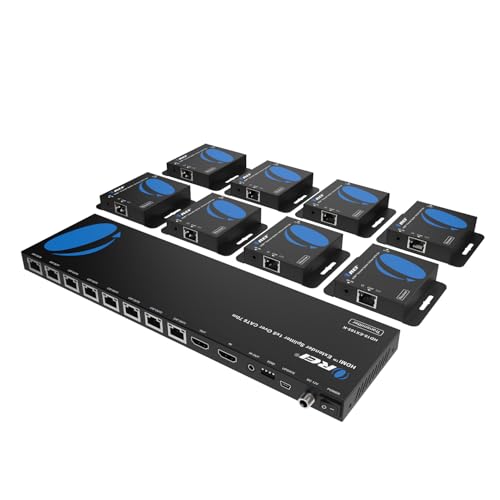 OREI 4K 1x8 HDMI Extender Splitter Multiple Over CAT 67 Cable with EDID management 4K30Hz upto 165ft and 1080p60Hz upto 230ft Loop Out - Image 1