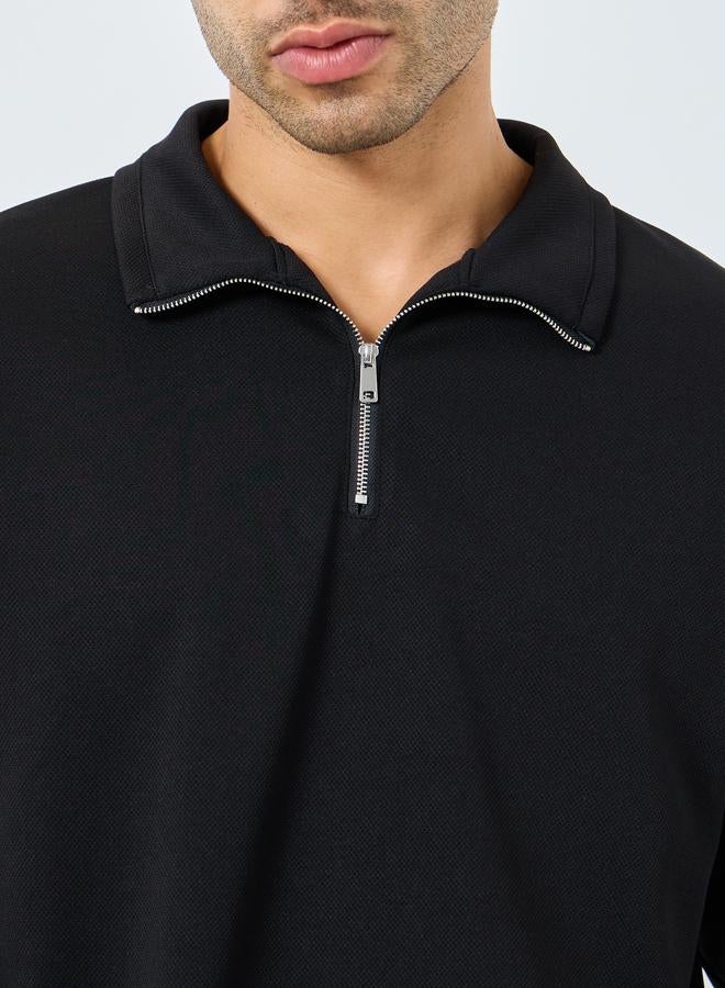 ستايلي سويت شيرت بنقشة وسحاب ربع أمامي - Image 3