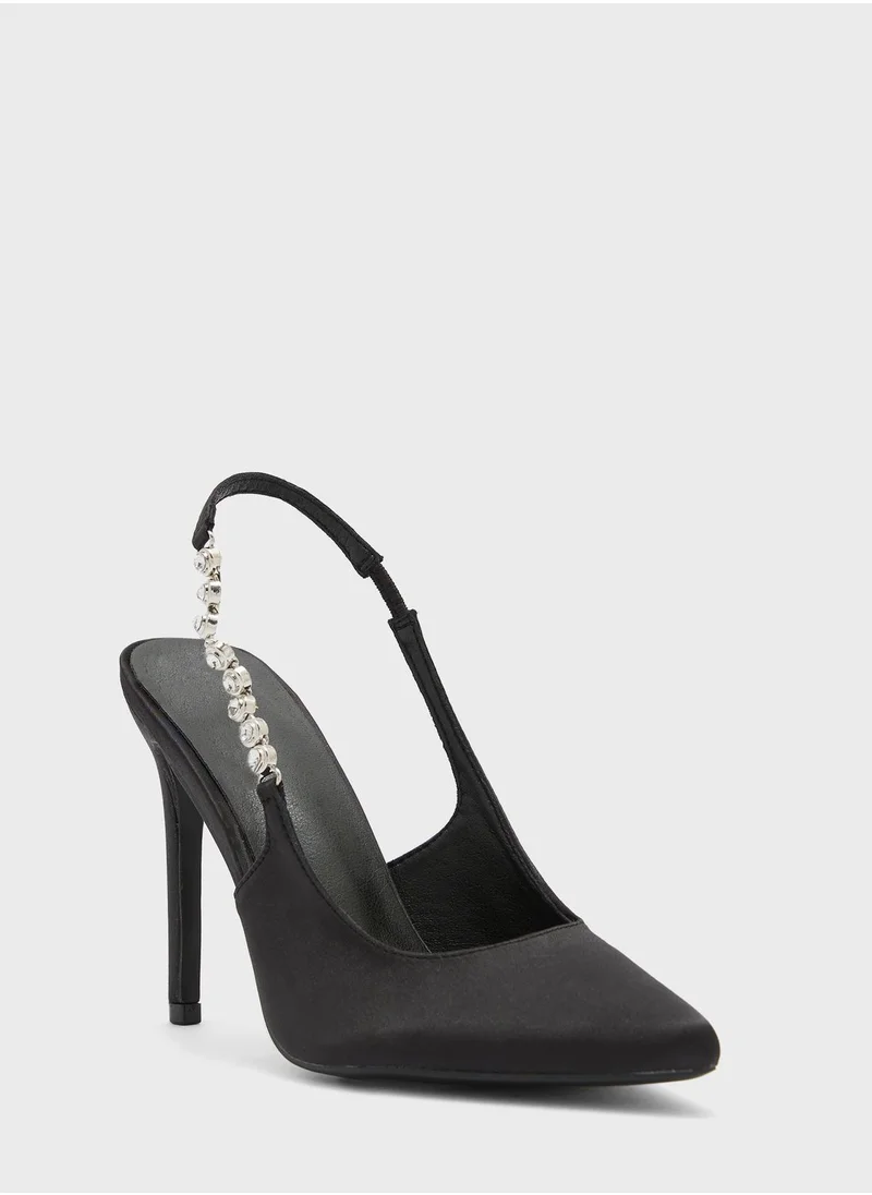 ELLA Jewel-Link Slingback Stiletto Pumps
