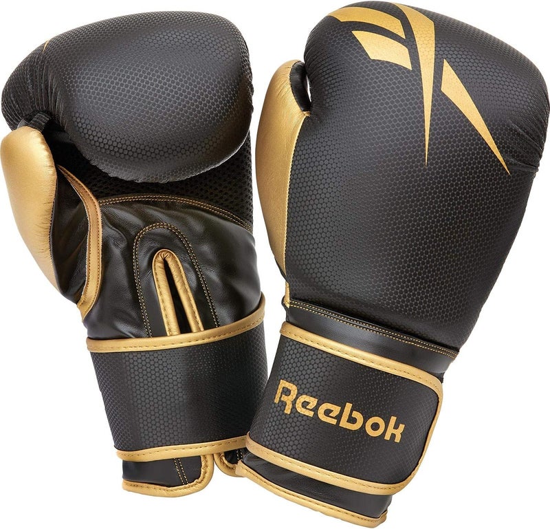 Reebok 4Ft Punchbag and Boxing Gloves Set - Black/Gold - Image 3