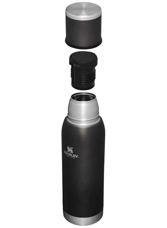 Stanley - Stanley Adventure-To-Go Vacuum Bottle 25 oz | Wide Mouth with Leakproof Cup Lid | Keep Drinks Hot or Cold | Packable for Travel | Insulated Stainless Steel Thermos | BPA-Free | Charcoal Glow - Image 1