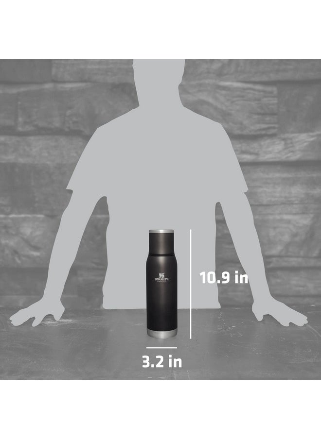 Stanley - Stanley Adventure-To-Go Vacuum Bottle 25 oz | Wide Mouth with Leakproof Cup Lid | Keep Drinks Hot or Cold | Packable for Travel | Insulated Stainless Steel Thermos | BPA-Free | Charcoal Glow - Image 1