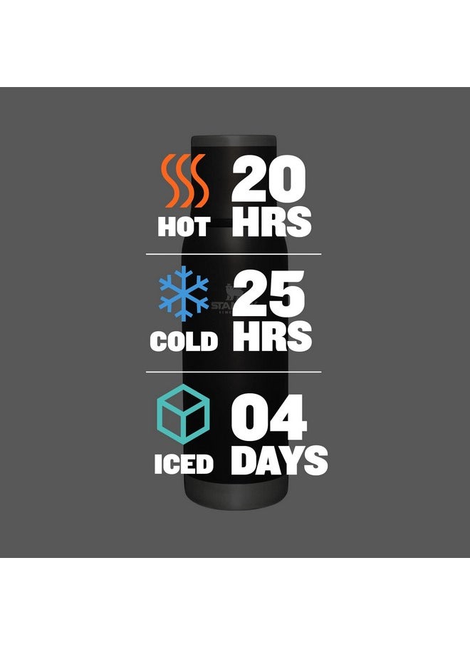Stanley - Stanley Adventure-To-Go Vacuum Bottle 25 oz | Wide Mouth with Leakproof Cup Lid | Keep Drinks Hot or Cold | Packable for Travel | Insulated Stainless Steel Thermos | BPA-Free | Charcoal Glow - Image 1