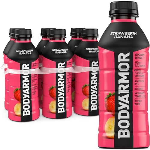 BODYARMOR Sports Drink Strawberry Banana Electrolyte Drink Hydration 20 Fl Oz Bottles 6 Pack Flavored Coconut Water with B Vitamins  Antioxidants - Image 1