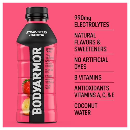 BODYARMOR Sports Drink Strawberry Banana Electrolyte Drink Hydration 20 Fl Oz Bottles 6 Pack Flavored Coconut Water with B Vitamins  Antioxidants - Image 5