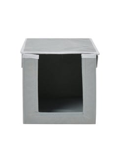 Kuber Industries Kuber Industries Pack of 4 Non-Woven Cloth Stacker Wardrobe Organizer/Bin With Carrying Handle & Lid (Grey)  - Image 5
