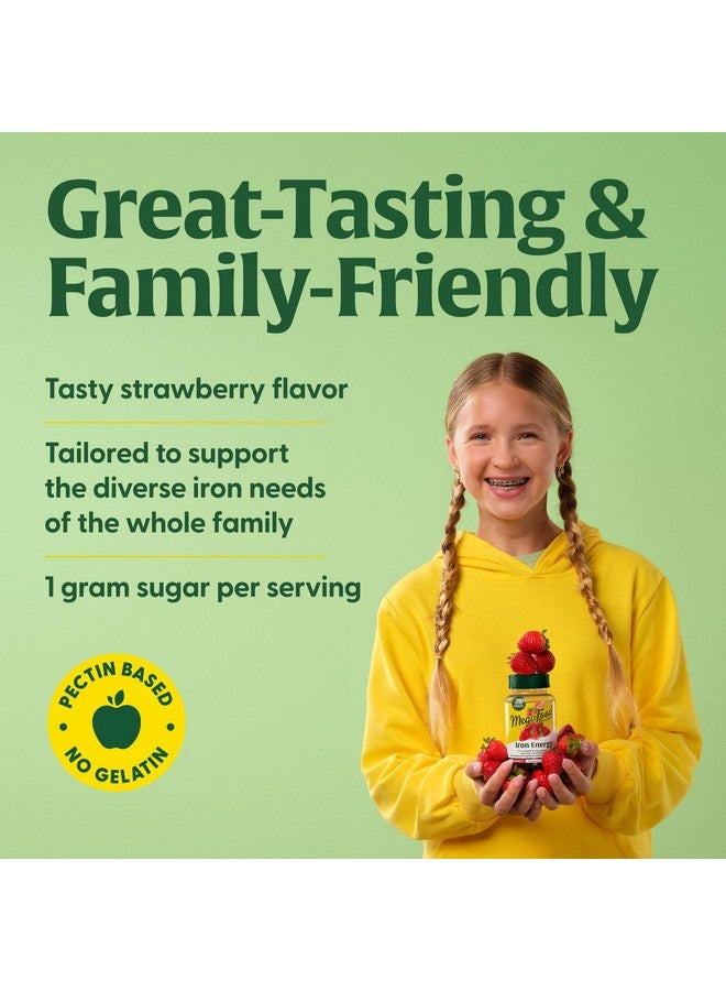 MegaFood Iron Energy Gummies, Iron Supplement for Women, Men, Teens & Kids with Vitamin B12 & B6, Vitamins, from The Makers of Blood Builder Supplement, Strawberry Flavor, 60 Count - Image 4