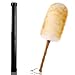 GRNVDWN Lambs Wool Duster with Solid Bamboo HandleLeather Hang Strap189 inch LongNatural Feather Duster for Cleaning Ceiling FansWindow BlindsComputer ScreensBookshelves etc - Image 1