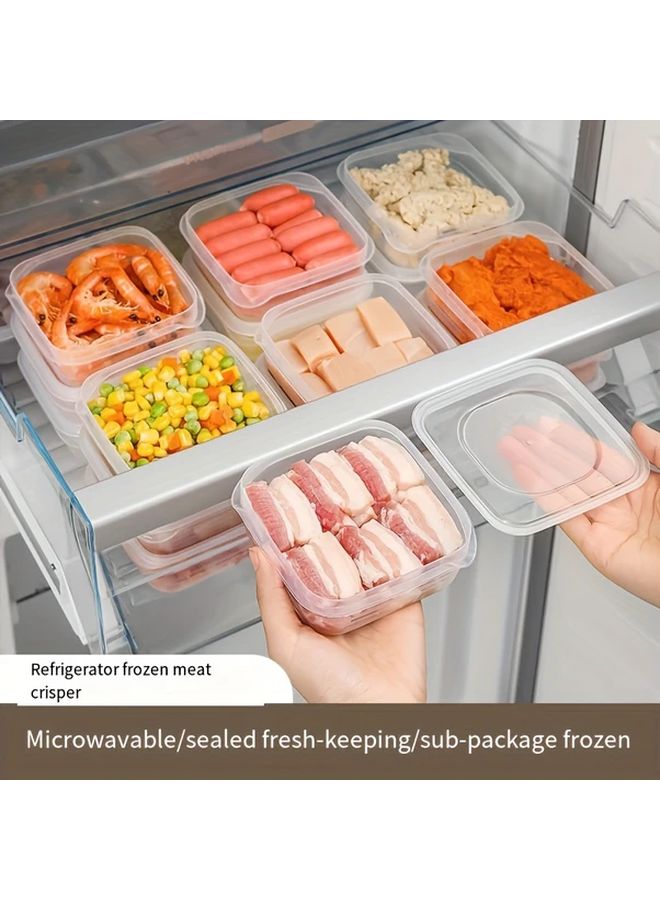 10 قطع حاويات طعام بلاستيكية شفافة خالية من BPA مجموعة قابلة للتكديس آمنة للفريزر - Image 3