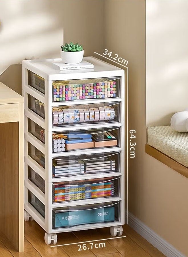 Generic 6 Layer Drawer Storage  Storage Rack For Office Supplies Cabinet Storage Plastic Stationary Organizer Makeup Organizer Desk Storage Box For Office School Home  - Image 2