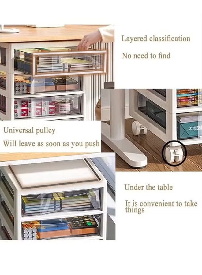 Generic 6 Layer Drawer Storage  Storage Rack For Office Supplies Cabinet Storage Plastic Stationary Organizer Makeup Organizer Desk Storage Box For Office School Home  - Image 4