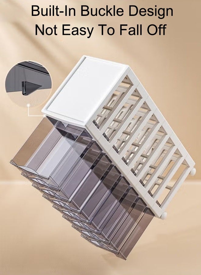 Generic 6 Layer Drawer Storage  Storage Rack For Office Supplies Cabinet Storage Plastic Stationary Organizer Makeup Organizer Desk Storage Box For Office School Home  - Image 5