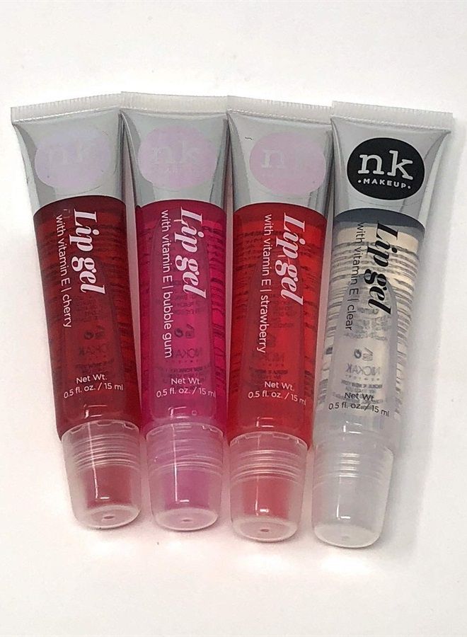 Broadway 4 Pack Nicka K Lip Gel (CLEAR, STRAWBERRY, CHERRY, BUBBLE GUM) - Image 2