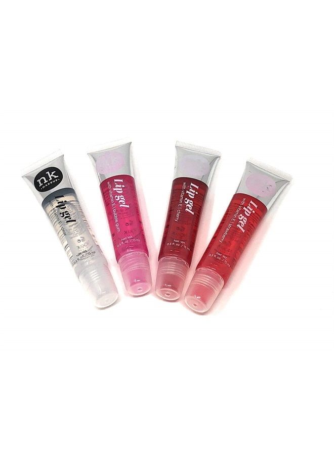 Broadway 4 Pack Nicka K Lip Gel (CLEAR, STRAWBERRY, CHERRY, BUBBLE GUM) - Image 1