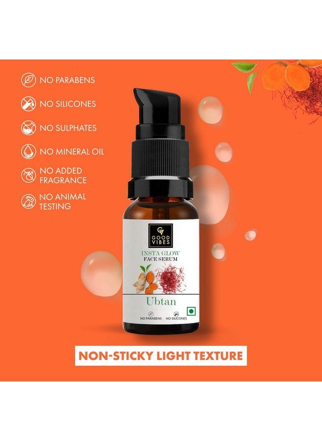 Good Vibes Ubtan Insta Glow Face Serum 30 Ml; Brightening Nourishing Moisturizing Skin Serum For All Skin Types; With Turmeric Saffron Vitamin B3; Vegan No Parabens Sulphates & Mineral Oil  - Image 5
