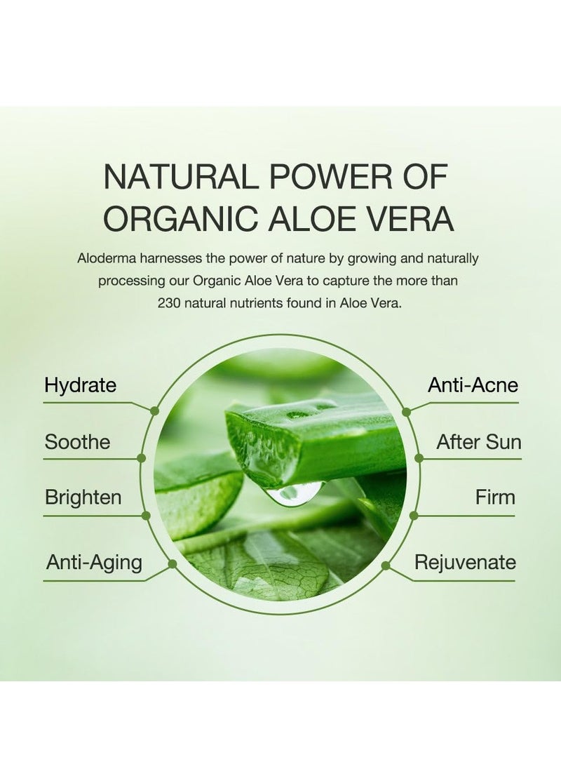 Aloderma Aloderma 99% Organic Aloe Vera Gel Made within 12 Hours of Harvest - Lightweight, Non-Sticky Aloe Gel for Face Body, Hair, & Scalp, After Sun Relief, Natural, Soothing Hydrating Aloe Gel, 10.6oz  - Image 4