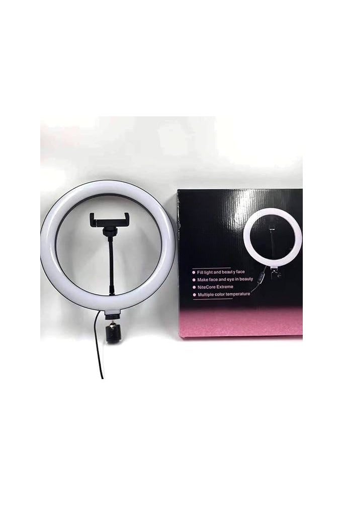 26cm (10 Inch) Ring Light – 3 Color Modes – Adjustable Brightness – White, Yellow & Warm Light - Image 1