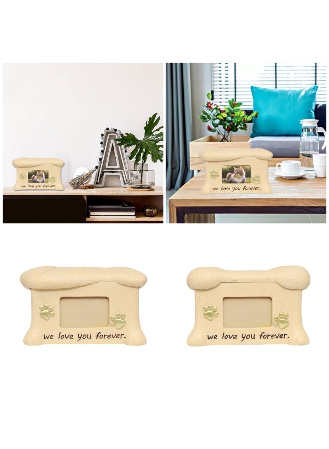 CHIYLE Cat Urn for Ashes – Elegant Pet Urn with Photo Display and Golden Paw Prints, Memorial Box for Beloved Cats - Image 5