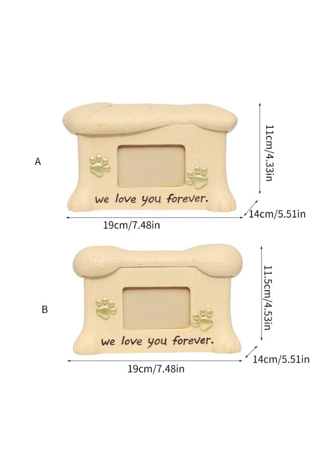 CHIYLE Cat Urn for Ashes – Elegant Pet Urn with Photo Display and Golden Paw Prints, Memorial Box for Beloved Cats - Image 3