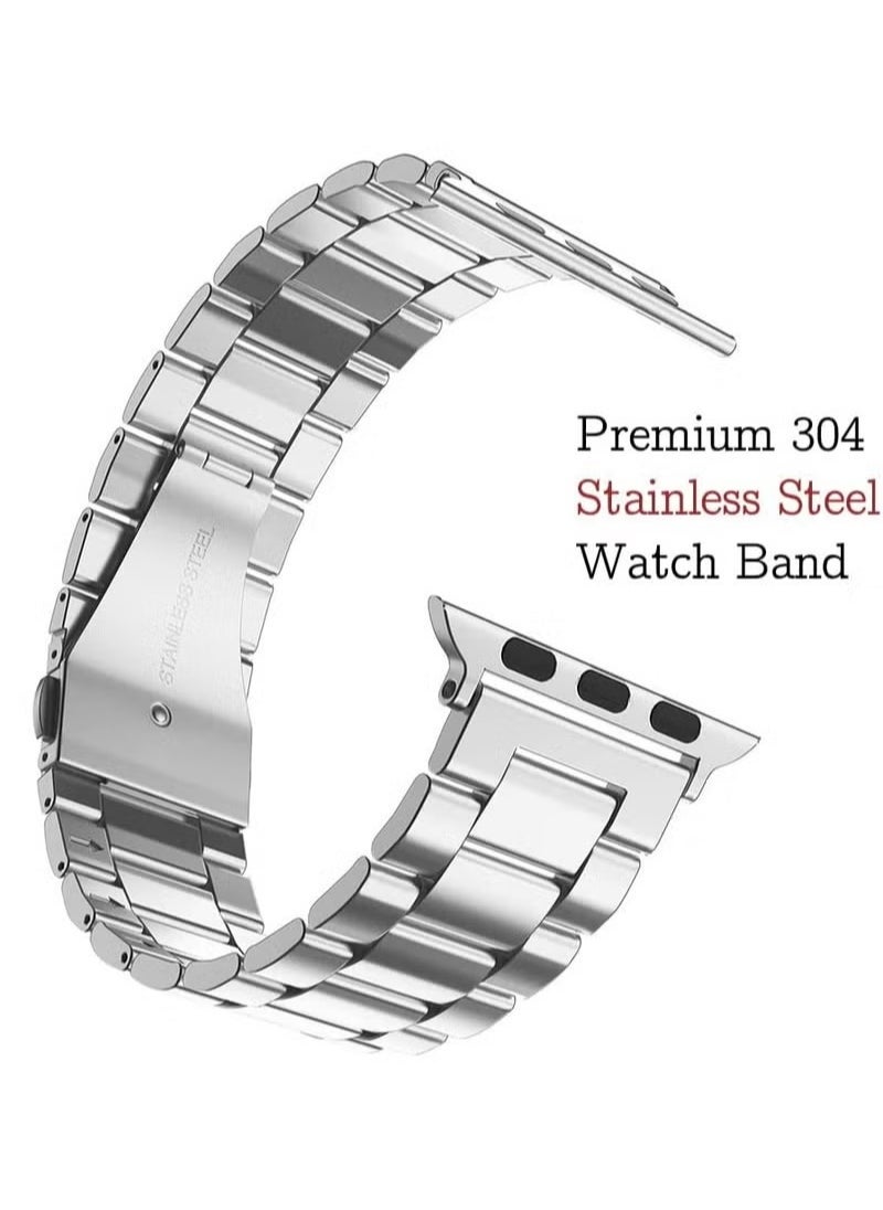 Compatible Apple Watch Straps 42mm 44mm 45mm 49mm, Stainless Steel iWatch Band with Case for Apple Watch Series 8/7/6/5/4/3/2/1/SE/SE2/Ultra - Image 4