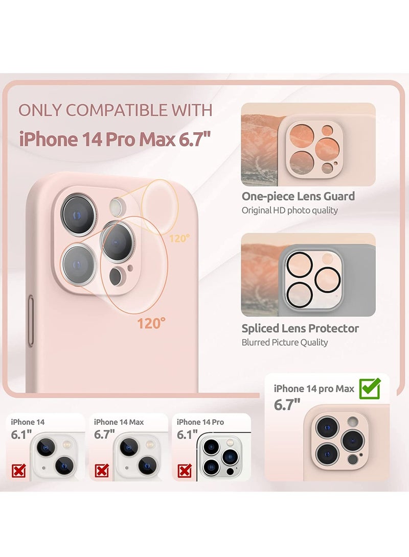 ELTRAZONE Liquid Silicone Case for iPhone 14 Pro Max with Screen Protector [Camera Protection] [Microfiber Lining] Slim Shockproof Protective Phone Cover, 6.7 Inch, Chalk Pink - Image 3