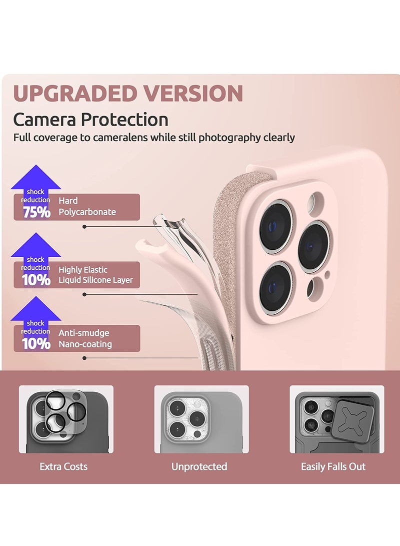 ELTRAZONE Liquid Silicone Case for iPhone 14 Pro Max with Screen Protector [Camera Protection] [Microfiber Lining] Slim Shockproof Protective Phone Cover, 6.7 Inch, Chalk Pink - Image 4