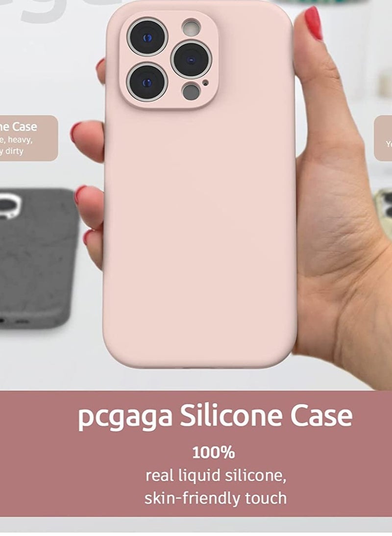 ELTRAZONE Liquid Silicone Case for iPhone 14 Pro Max with Screen Protector [Camera Protection] [Microfiber Lining] Slim Shockproof Protective Phone Cover, 6.7 Inch, Chalk Pink - Image 5