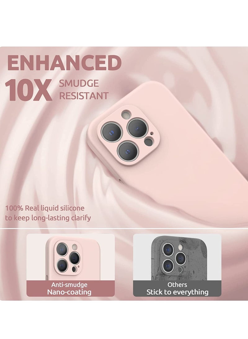 ELTRAZONE Liquid Silicone Case for iPhone 14 Pro Max with Screen Protector [Camera Protection] [Microfiber Lining] Slim Shockproof Protective Phone Cover, 6.7 Inch, Chalk Pink - Image 2
