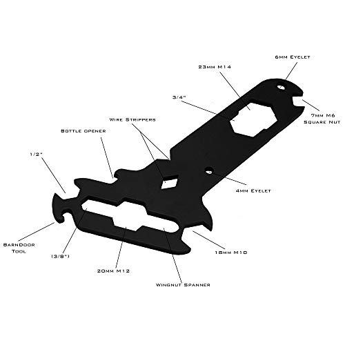 Dirty Rigger DTY-MULTITOOL Black Multitool With 14-In-1 Separate Rigger Tools Including Wing Nut Spanner - Image 3