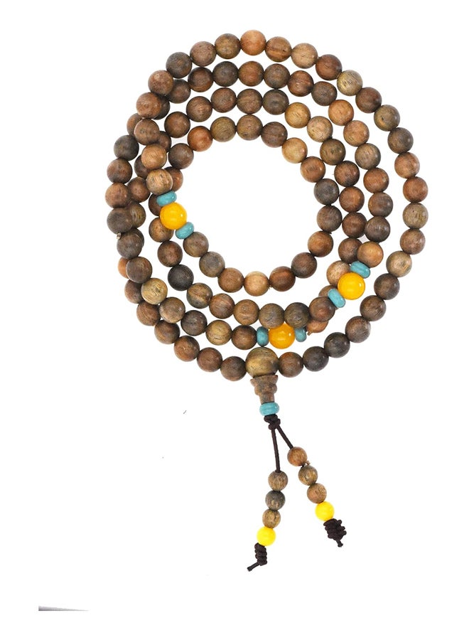 Crafts Natural Wood Bead Necklace, 180pcs Japanese Mala Beads Necklace, Bead Bracelet for Men Women (Wood, No Gemstones)  - Image 1